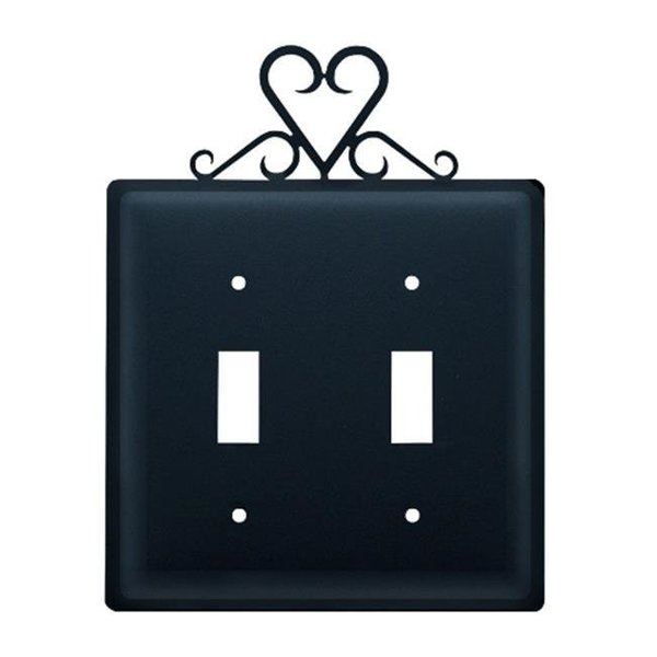 Village Wrought Iron Village Wrought Iron ESS-51 Heart Switch Cover Double - Black ESS-51